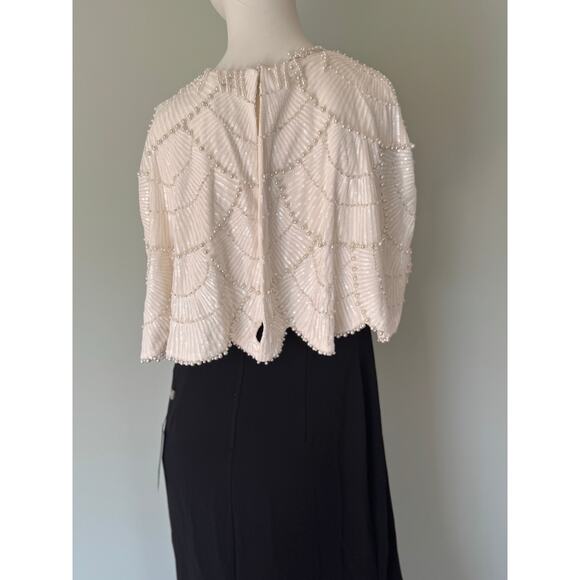 REBA EMBELLISHED CAPE OVERLAY GOWN. Size 8 - Picture 4 of 11